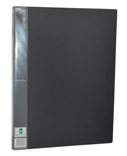 Pentel DCF132A Präsentationsmappe A3 - Anthrazit, 20 Taschen für 40 Blätter, umweltfreundlich aus 50% recycelten Materialien
