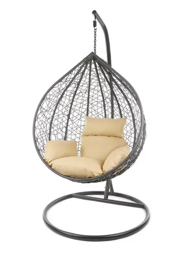 KIDEO Hängesessel MANACOR Schwebesessel mit Gestell und Kissen, moderne Loungemöbel, mit Gestell und Kissen