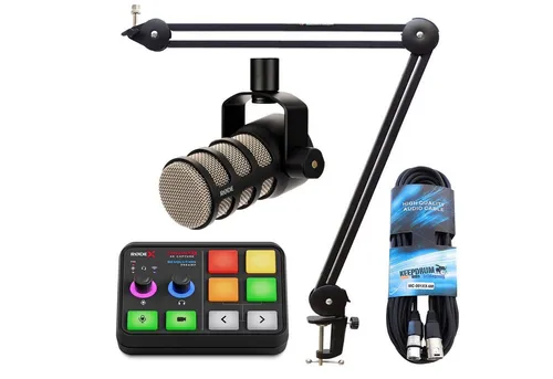 Rode X Streamer X Videoaufnahmekarte und Audio-Interface - Audio-Interface für Streaming, Gaming und Content Creation mit 4K/60 Passthrough, integriertem Drahtlos-Empfänger und inklusive Rode Podmic und Gelenkarm.