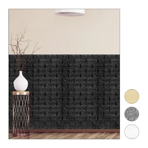 Wandpaneele selbstklebend Set Mauer 3D Paneele Wanddeko Steinoptik Ziegelstein