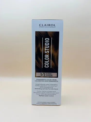 Clairol Professional Color Studio Permanente Haarfarbe Goldbraun 5/3 110ml NEU