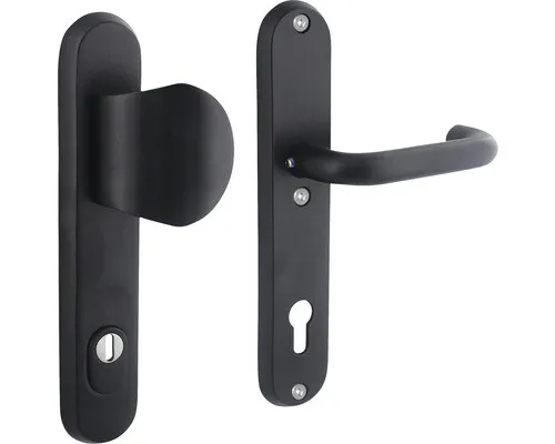 Sicherheitsbeschlag Intersteel für Haustür Griff/Drücker rechteckig PZ 92 mm sch