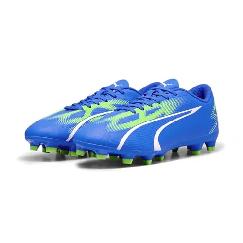 PUMA ULTRA PLAY FG/AG Fußballschuhe Herren - Ultra Blue/Puma White/Pro Green, Größe 44 1/2 - Hochwertige Fußballschuhe aus der Ultra-Kollektion, leichtes Synthetik-Obermaterial für optimale Beschleunigung und Traktion, ideal für ambitionierte Spieler.