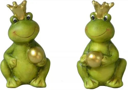 Set 2-tlg. Frosch mit Kugel 2 Mod. 4x4,5xH6,5 cm