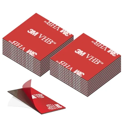 kurkip Doppelseitiges Klebeband, extra stark, doppelseitig, extra stark, wasserdicht, für Haus, Büro, quadratisch – 30 mm x 30 mm, 20 Stück