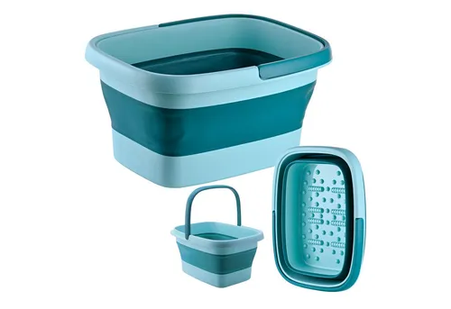 relaxdays Faltbare Fußbadewanne, blau