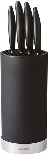 KYOCERA Messerblock (5tlg) inkl. 4 GEN-Küchenmesser schwarz|weiß - Küchenmesser-Set mit 4 hochwertigen GEN-Küchenmessern und einem eleganten Kunststoff-Messerblock, ideal für jede Küche.