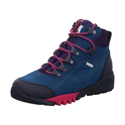 Waldläufer Damen Schnürschuh Amiata petrol 6,5 - Blau - 40 - Wanderschuhe mit TEX-Membran für optimalen Wetterschutz, atmungsaktiv und komfortabel. Ideal für Outdoor-Aktivitäten, mit herausnehmbarer Innensohle für individuelle Einlagen.
