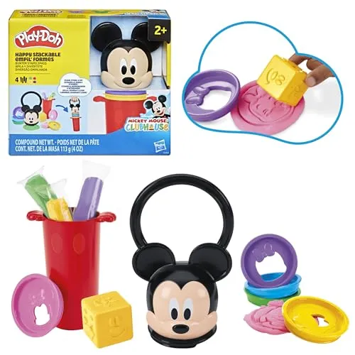 Play-Doh Disney Junior Bunter Stapelspass Spielzeugset, Vorschulspielzeug, Geschenk zum Kneten und Spielen für Kinder ab 2 Jahren