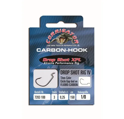 Jenzi Dropshot-Haken Jenzi Drop-Shot Rig IV Circle Gap Vorfach mit Haken 150cm 3Stk