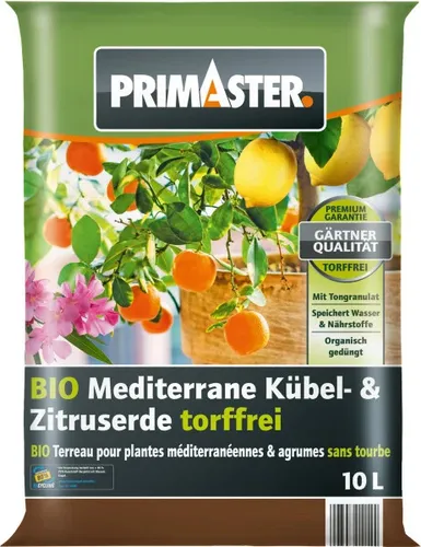 Primaster Bio Mediterrane Kübel- & Zitruserde torffrei 10 L  Erde