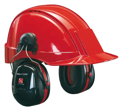 3M Peltor Optime III Kapselgehörschutz mit Helmadapter P3E - Höchster Tragekomfort und effektiver Schutz bei Lärmbelastungen, SNR 34 dB