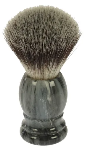 Rasierpinsel aus Synthetik mit grauem marmoriertem Griff - Hochwertiger Rasierpinsel mit Synthetik-Haar für einen perfekten Schaum. Ideal für die tägliche Rasur, robust und langlebig.