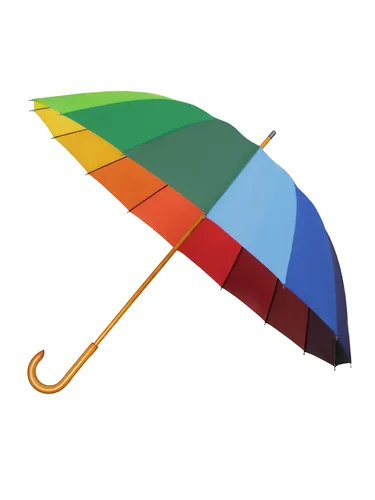 Falcone Umbrella - 110 cm - Rainbow - Freizeit Reisen: Der auffällige Falcone Regenbogen-Regenschirm mit 16 Streben und robustem Fiberglasrahmen sorgt für besten Schutz und Stil bei jedem Wetter.