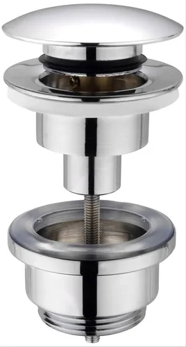 KIRCHHOFF Design Universal Waschbecken Ablaufgarnitur - Abflussstopfen mit Pop-Up Funktion und Überlauf, massive Metallkonstruktion für lange Lebensdauer und einfache Montage.