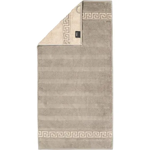 Cawö Handtücher Noblesse Duo 1003 Graphit - 70 - Duschtücher mit zeitlosem Mäander-Design, extraweiche Veloursstreifen aus reiner Baumwolle, pflegeleicht und trocknergeeignet, Made in Germany.