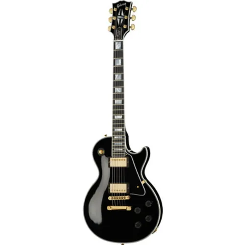 Gibson Les Paul Custom Ebony GH - Premium Gitarrenmodell aus dem Gibson Custom Shop, mit edlem Ebenholzgriffbrett und kraftvollen Humbuckern für unvergleichlichen Klang.