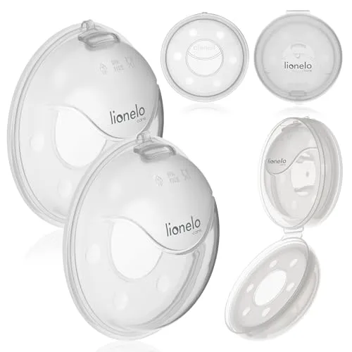 Lionelo MILKY PLUS Milchauffangschalen BPA-frei Silikon 2 Stück mit Etui Einfach zu Reinigen Diskret Bequem Wiederverwendbare Milch auffangschale