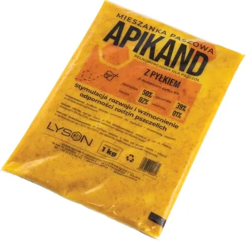 LYSON Apikand mit Pollen Bienenfutter 5x1kg Teig Bienen füttern Bienenfutterteig Zucker-Teig Zucker-Paste Bienenbeute pastöser Futterteig Bienenbeute Imkerei Honig Bienenhaltung