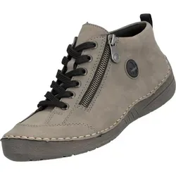 RIEKER Schnürboots dunkelgrau mit Reißverschluss - Schnürboots aus hochwertigem Nubuklederimitat, ideal für Outdoor-Aktivitäten und bequem zu tragen.