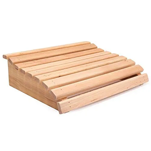 Sentiotec Sauna Kopfstütze Erle 10 x 30 x 29 cm ergonomisches Sauna Holzkissen