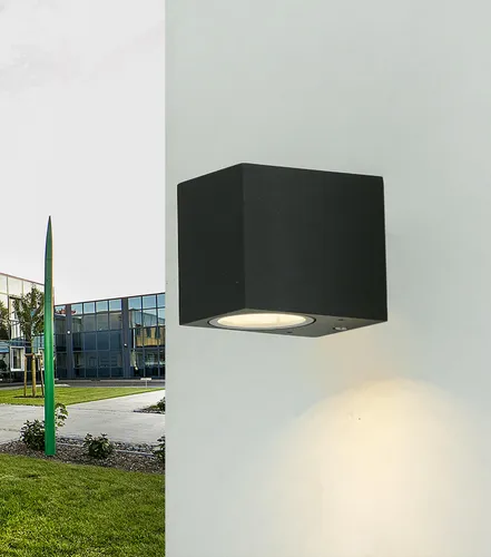 AALBORG Moderner Wandstrahler für Außen Downlight Aluminium GU10 IP44 Außenlampe Balkon Haus Gartenbeleuchtung