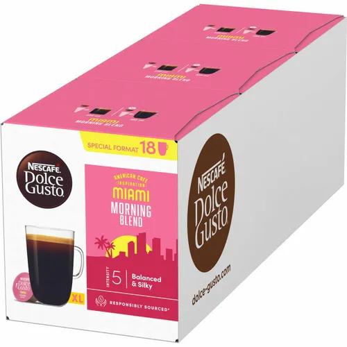 Nescafé Dolce Gusto Miami Morning Blend XL 3er Set, Röstkaffee, 3 x 18 Kapseln