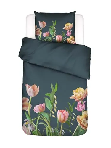 Essenza Bettwäsche Eloise, Satin, 2-teilig, floral in grau von Essenza
