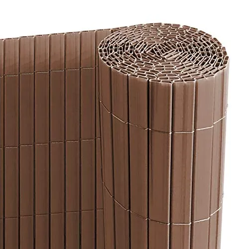 Ribelli Balkonsichtschutz PVC Sichtschutz mit Steg 0,9x3 m braun - Balkonsichtschutz aus robustem PVC mit stabilisierendem Steg, braun, 19 mm breite Streifen, inklusive 26 Clips zur einfachen Befestigung, ideal für mehr Privatsphäre auf Ihrem Balkon.