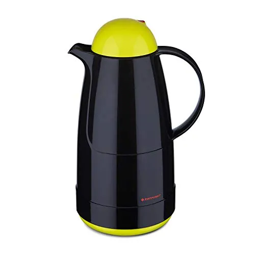 ROTPUNKT Isolierkanne 215 CHRISTINE 1,5 l | Zweifunktions-Drehverschluss | BPA Frei- gesundes trinken | Made in Germany | Warm+Kalthaltung | black/electric summer squash