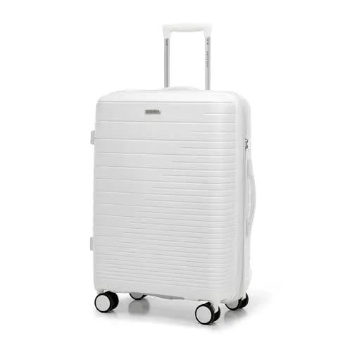 WITTCHEN FUERTA Line Mittlerer Reisekoffer - Erweiterbarer Hartgepäckkoffer aus Polypropylen mit TSA Schloss, 4 leisen Doppelrollen und einem robusten Aluminium-Teleskopgriff für müheloses Reisen und optimale Manövrierfähigkeit.