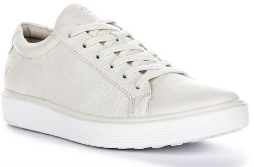 ECCO Damen Sneaker Low Soft 60 W Weiss 42 - Damen-Sneaker mit hochwertigem Lederobermaterial für Langlebigkeit und weichem, dehnbarem Textilfutter für höchsten Komfort.