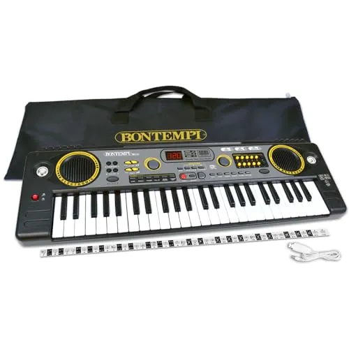 Bontempi School Digital Keyboard 15 4920 mit 49 Tasten - Digitales Keyboard mit 49 Tasten, 200 Sounds und 200 Rhythmen. Ideal für kreative Musikstunden und spielerisches Lernen. Kompakt und vielseitig.
