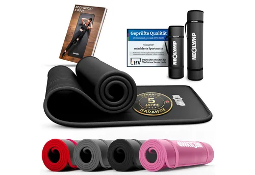 NEOLYMP Fitnessmatte mit Tragegurt und Trainingsbuch von NEOLYMP