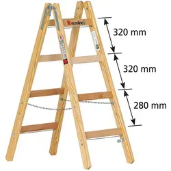 Euroline Holz Sprossenstehleiter Nr. 12506 mit Eimerhaken von euroline