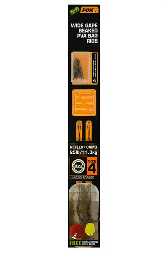 Fox Wide Gape Beaked PVA Bag Rig camo Size 4