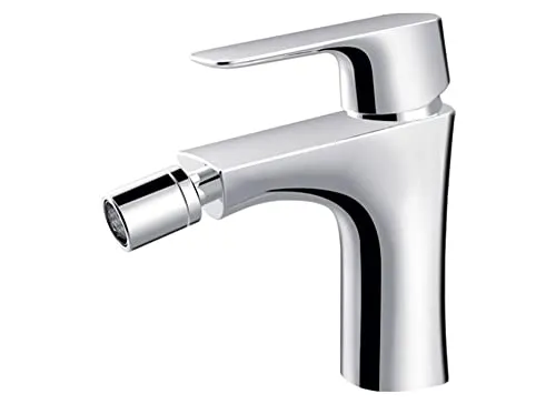 Bidetarmatur Einhebel Wasserhahn für Bidet chrom - Bidet-Armaturen mit eleganter Chrom-Oberfläche, inklusive Montagematerial und flexiblen Schläuchen für einfache Installation.