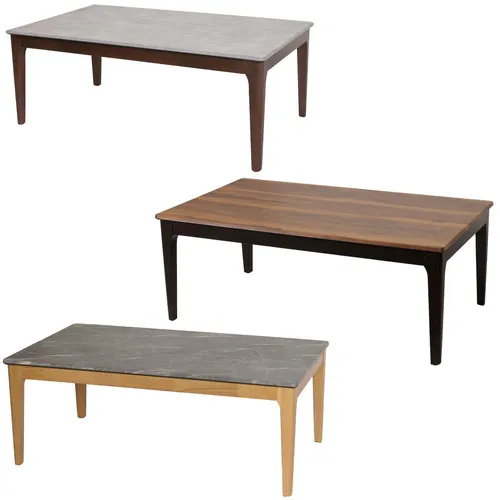 HWC-M55 Couchtisch, Beistelltisch mit Marmor-Optik - Eleganter Couchtisch aus massivem Gummibaumholz mit kratzfester HPL-Oberfläche. Hitzebeständig und wasserfest - ideal für Ihr Wohnzimmer!