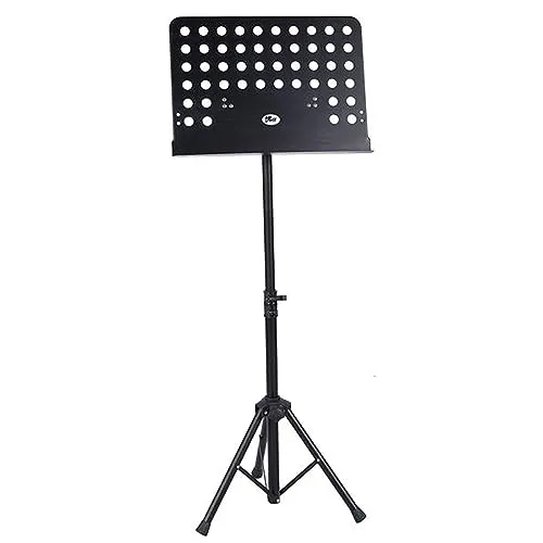 VOLT Notenständer N-200 - Hochwertiger Notenständer mit gelochter Metallplatte, kompakt und ideal für den Transport. Rutschsichere Füße sorgen für sicheren Halt, perfekt für Musiker unterwegs!