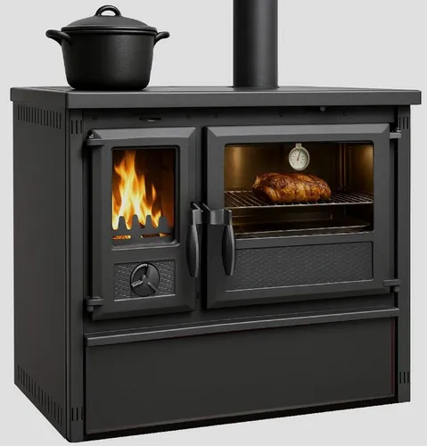TRGO Gartenkamin Forno - 6 kW Outdoor-Küchenofen - Stylischer Gartenkamin in Schwarz, ideal für gemütliche Abende im Freien. Robuste Stahlkonstruktion, 91 cm breit, sorgt für effizientes Kochen und Wärme.