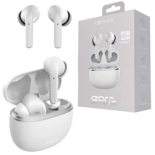 Forever TWE-210 Bluetooth Kopfhörer mit ANC - Kopfhörer mit aktiver Geräuschunterdrückung in drei Modi, ideal für unterwegs. Genießen Sie kabellose Freiheit und beeindruckenden Stereoklang mit bis zu 9 Stunden Akkulaufzeit.