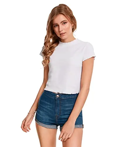 Urban Classics Ladies Cropped Rib Tee White L