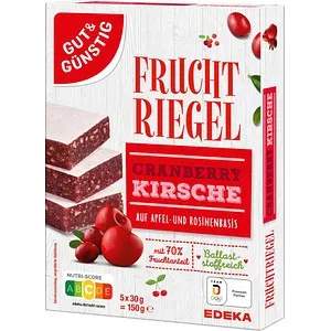 GutundGünstig Fruchtriegel Cranberry Kirsche, 30 g