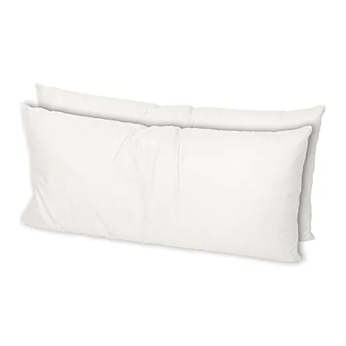 MSS e.K. 2er Set Federkissen | Größe: 30 x 70 cm | Füllgewicht: je 550 Gramm | 100% Baumwolle | kein Lebendrupf | Kissenfüllung | NOMITE Zertifiziert - milbenfrei | schadstoffgeprüft