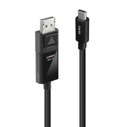 LINDY USB-C-Displaykabel 2.00m - Adapter für nahtlose Verbindung zwischen USB-C und DisplayPort, ideal für hochauflösende Displays und flüssige Bildwiedergabe.