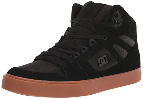 DC Shoes Herren Pure High-top WC Schuh - Black Gum, 42.5 EU - Herren-Skateboardschuhe mit gepolsterter Zunge für optimalen Komfort und Unterstützung, ideal für Skater und Freizeit.