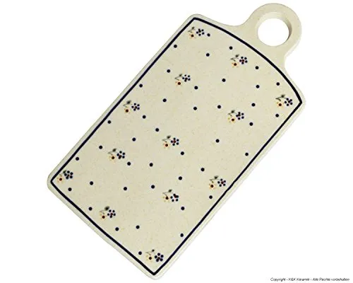 Original Bunzlauer Keramik Frühstücks- & Schneidebrett eckig - Hackbretter, handgefertigt und lebensmittelgeeignet, rutschfest und spülmaschinenfest für sicheres Schneiden und Servieren.