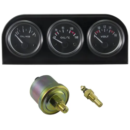 Zusatzinstrument mit Halter Öldruck Öl Temperatur Spannung Volt Anzeige 3 x
