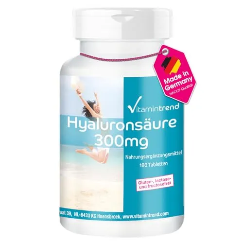 Hyaluronsäure 300mg - 180 Tabletten - vegan - hochdosiert - Großpackung | Vitamintrend®