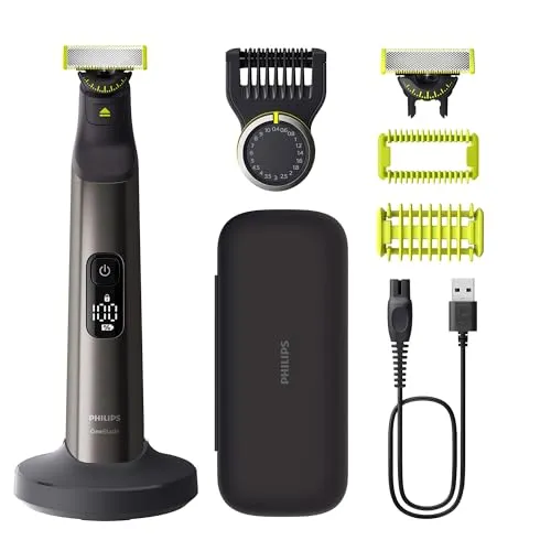 Philips OneBlade Pro 360 Face & Body - Elektrischer Bartschneider - Gesichtshaartrimmer mit innovativer 360-Grad-Klinge für müheloses Rasieren und Trimmen, 20 Längeneinstellungen und 100 % wasserdicht für maximalen Komfort.